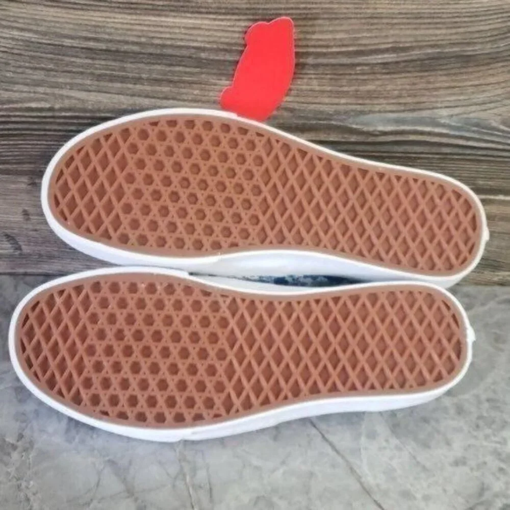 New Vans‎ Authentic Knot Ditsy Floral Blue White Slip On Sneakers - Picture 8 of 9